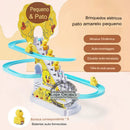 kit com 12 patinhos & Escorregador - Escorregador eléctrico de pato com luz e música