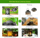 🏆⚡ kit com 3 unidades 💥✨🔥 Lanterna Solar com Chama Cintilante Atualizada - luz exterior à Prova D'agua
