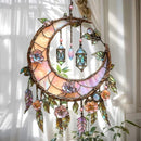 🌙 decoración de janela pintada à mão com lua e flores 💖