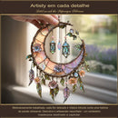 🌙 decoración de janela pintada à mão com lua e flores 💖