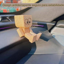 Pequena figura de madera encantadora que balança com 12 expressões magnéticas
