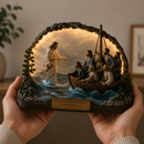 ✨ Jesús Caminhando Sobre as Águas Iluminado 🧡🛐