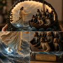 ✨ Jesús Caminhando Sobre as Águas Iluminado 🧡🛐