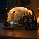 ✨ Jesús Caminhando Sobre as Águas Iluminado 🧡🛐
