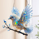 🐦✨Enfeite de arte pássaro azul-celeste