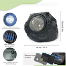 kit com 3 unidades - luz solar à prova d'agua para paisagens rochosas