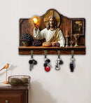 🎁✝️ Porta-chaves multifuncional de madera - Jesús 💖