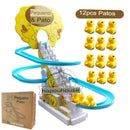 kit com 12 patinhos & Escorregador - Escorregador eléctrico de pato com luz e música