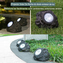 kit com 3 unidades - luz solar à prova d'agua para paisagens rochosas