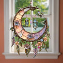 🌙 decoración de janela pintada à mão com lua e flores 💖
