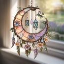 🌙 decoración de janela pintada à mão com lua e flores 💖