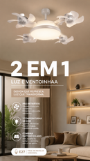 💨 Ventilador de Teto LED com Controle Remoto – Iluminação e Ventilação em um Só producto