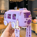 🎁kit com 2 unidades   🚌 Copo de agua portátil em formato de ônibus com alça 😍✔