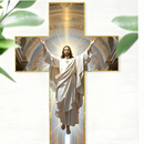 Quadro retrô Jesús Cristo Cruz de pared - com luces