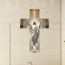 Quadro retrô Jesús Cristo Cruz de pared - com luces