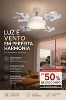 💨 Ventilador de Teto LED com Controle Remoto – Iluminação e Ventilação em um Só producto